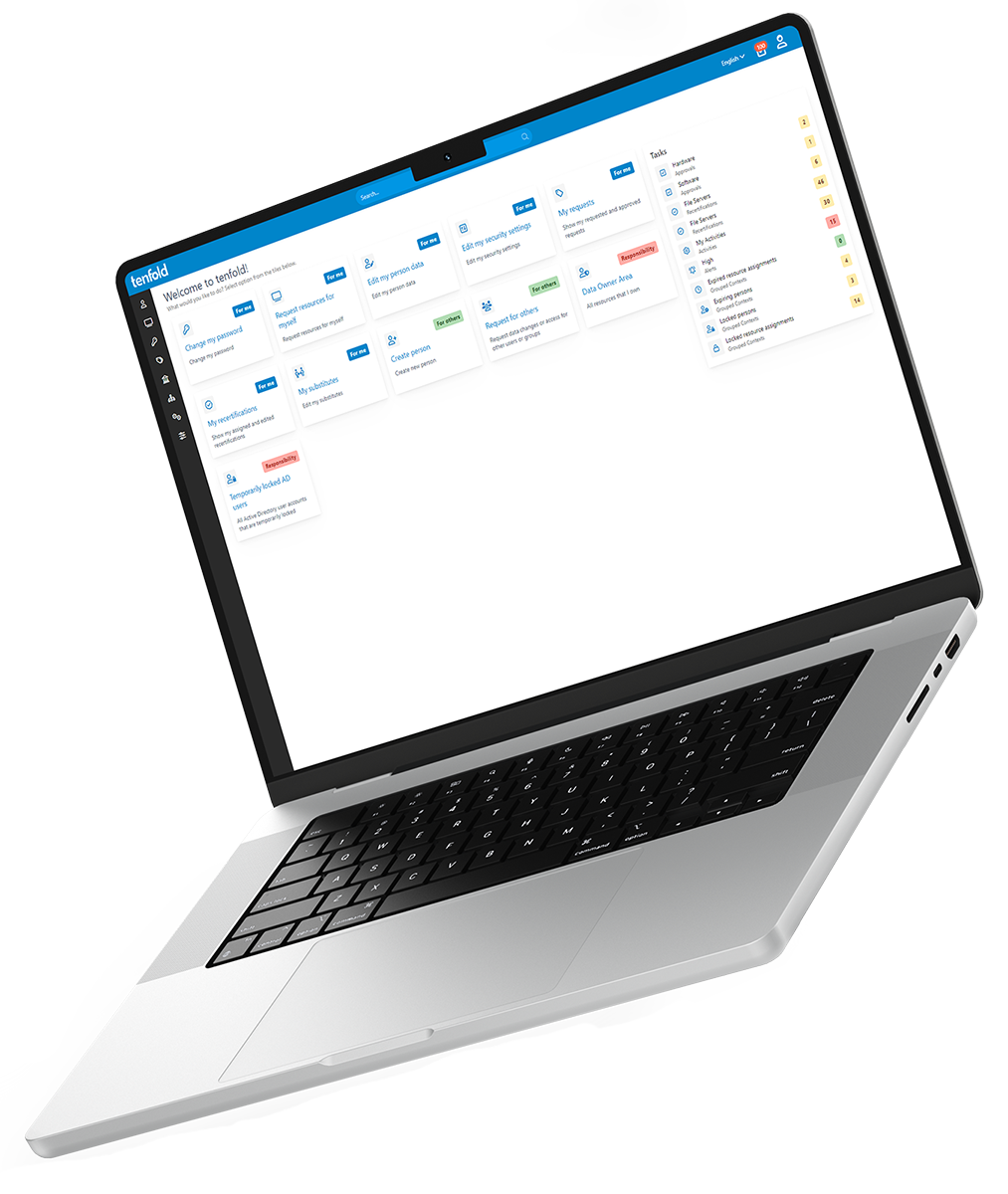 tenfold's UI on a laptop screen